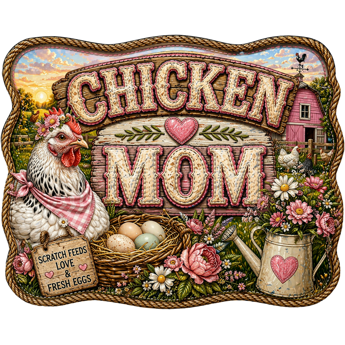 4" Decal - Chicken Mom
