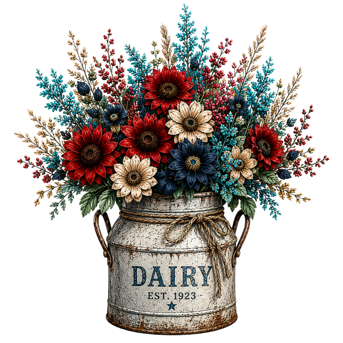 4" Decal - Dairy Bucket w/ Floral
