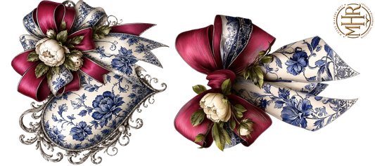 16 OZ DUO - Blue Floral - Heart