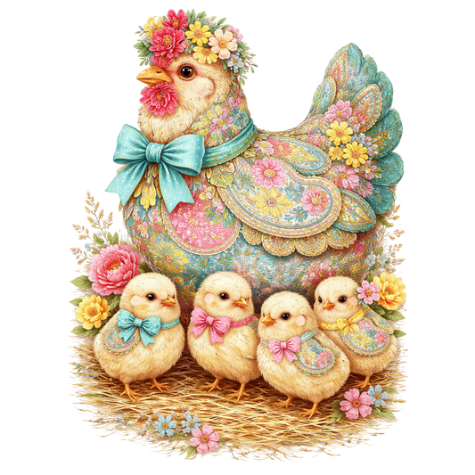 4" Decal - Paisley Chicken/Chicks